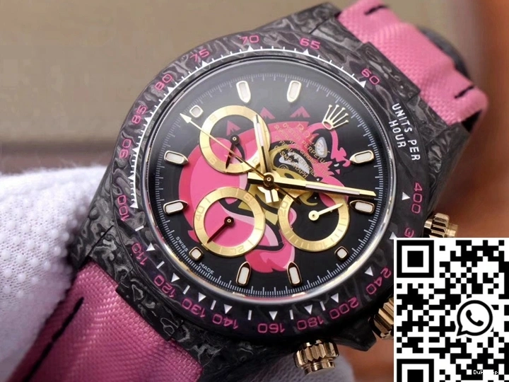 Fiber Rolex Dial Chronograph Cosmos Daytona Carbon Dragon Edition Pink Exploded 0519